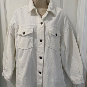 Zara Corduroy Cream Utility Jacket, size S